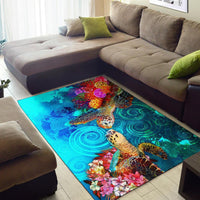 Tonga Area Rug - Sea Turtle Coral Treasure - Polynesian Pride
