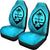 Guam Car Seat Covers - Guam Coat Of Arms Turquoise (Set of 2) - A0 Universal Fit Black - Polynesian Pride