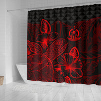 Vanuatu Shower Curtain Turtle Hibiscus Red - Polynesian Pride