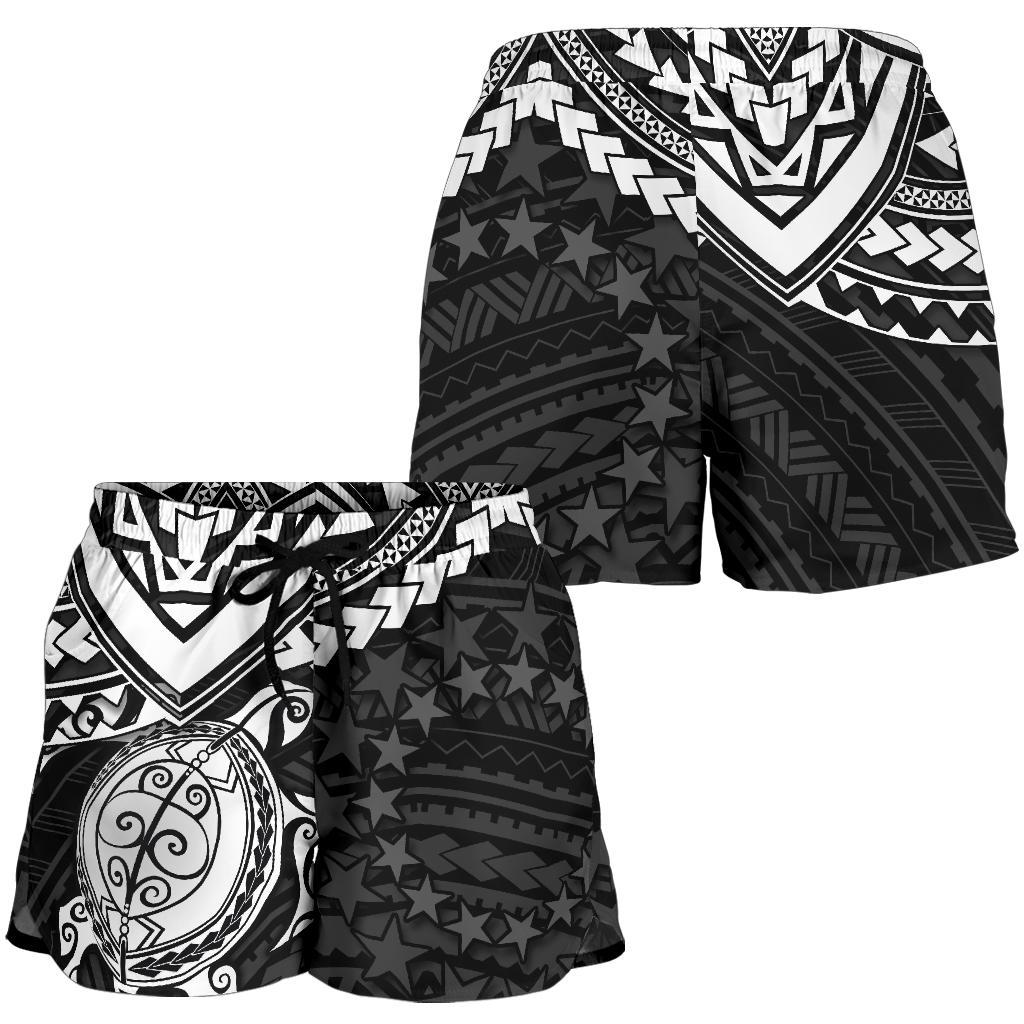Cook Islands Polynesian Shorts (Women) - White Turtle - Polynesian Pride