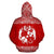 Tonga All Over Zip up Hoodie Polynesian Red and White - Polynesian Pride