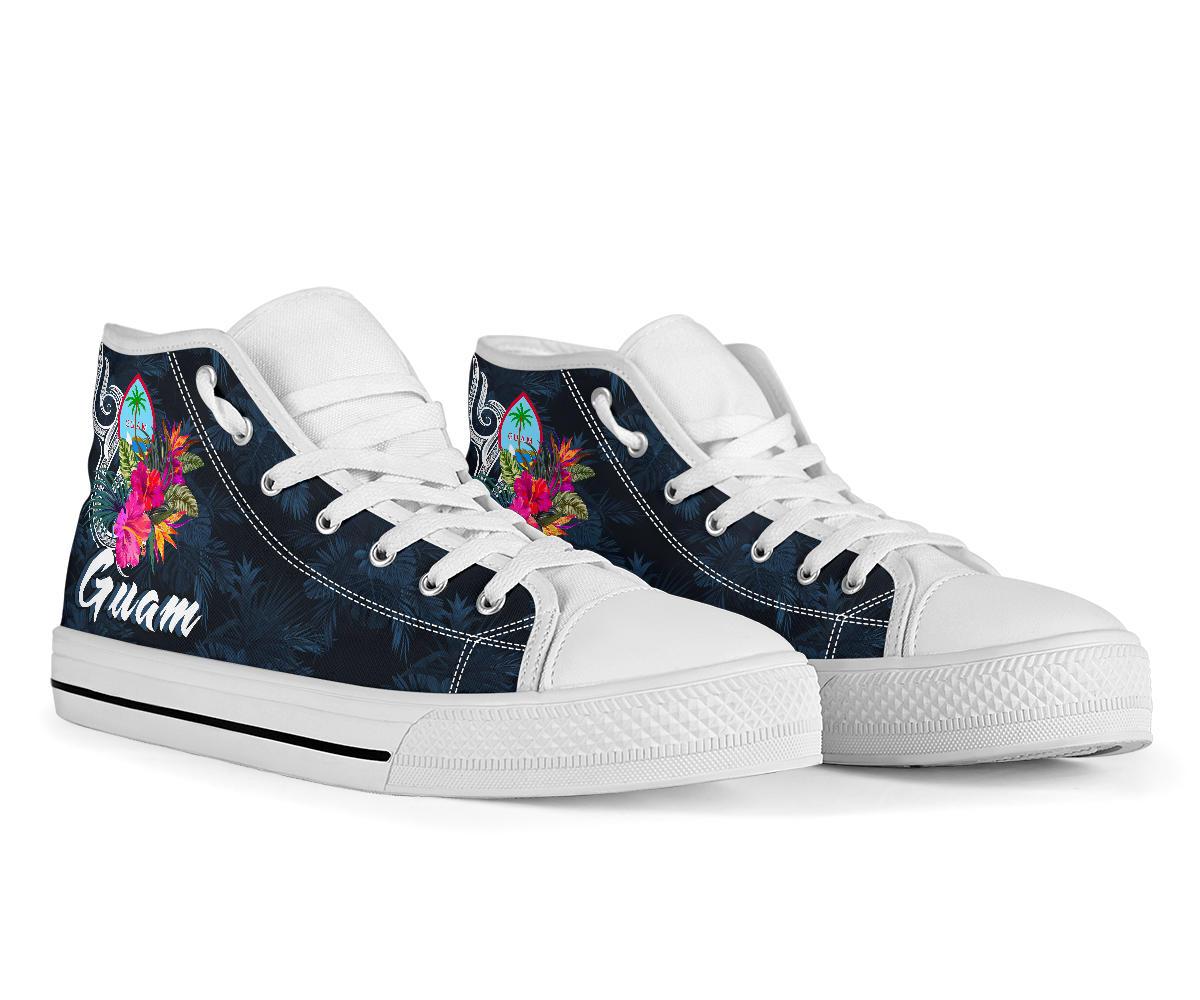 Guam Polynesian High Top Shoes - Tropical Flower - Polynesian Pride