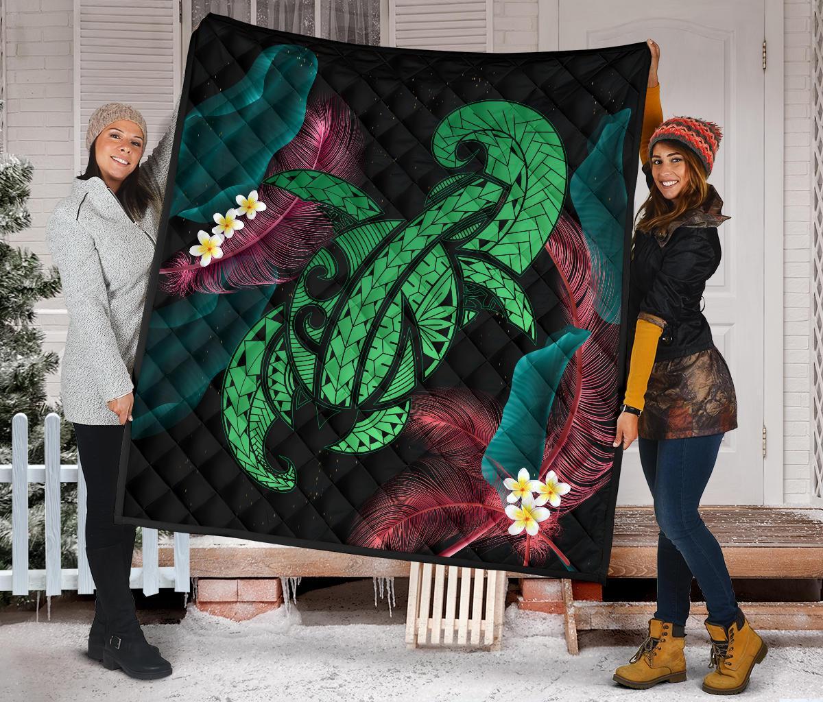 Hawaii Turtle Polynesian Tropical Premium Quilt - Ghia Style Green - Polynesian Pride