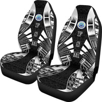 Federated States of Micronesia Car Seat Covers - Polynesian Tattoo Black - Polynesian Pride