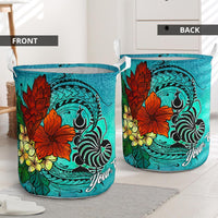 New Caledonia Laundry Basket - Custom Personalised Tropical Flowers Style - Polynesian Pride