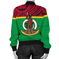 Vanuatu Women's Bomber Jacket - Polynesian Design - Polynesian Pride