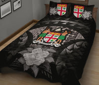 Fiji Polynesian Quilt Bed Set Hibiscus Gray - Polynesian Pride