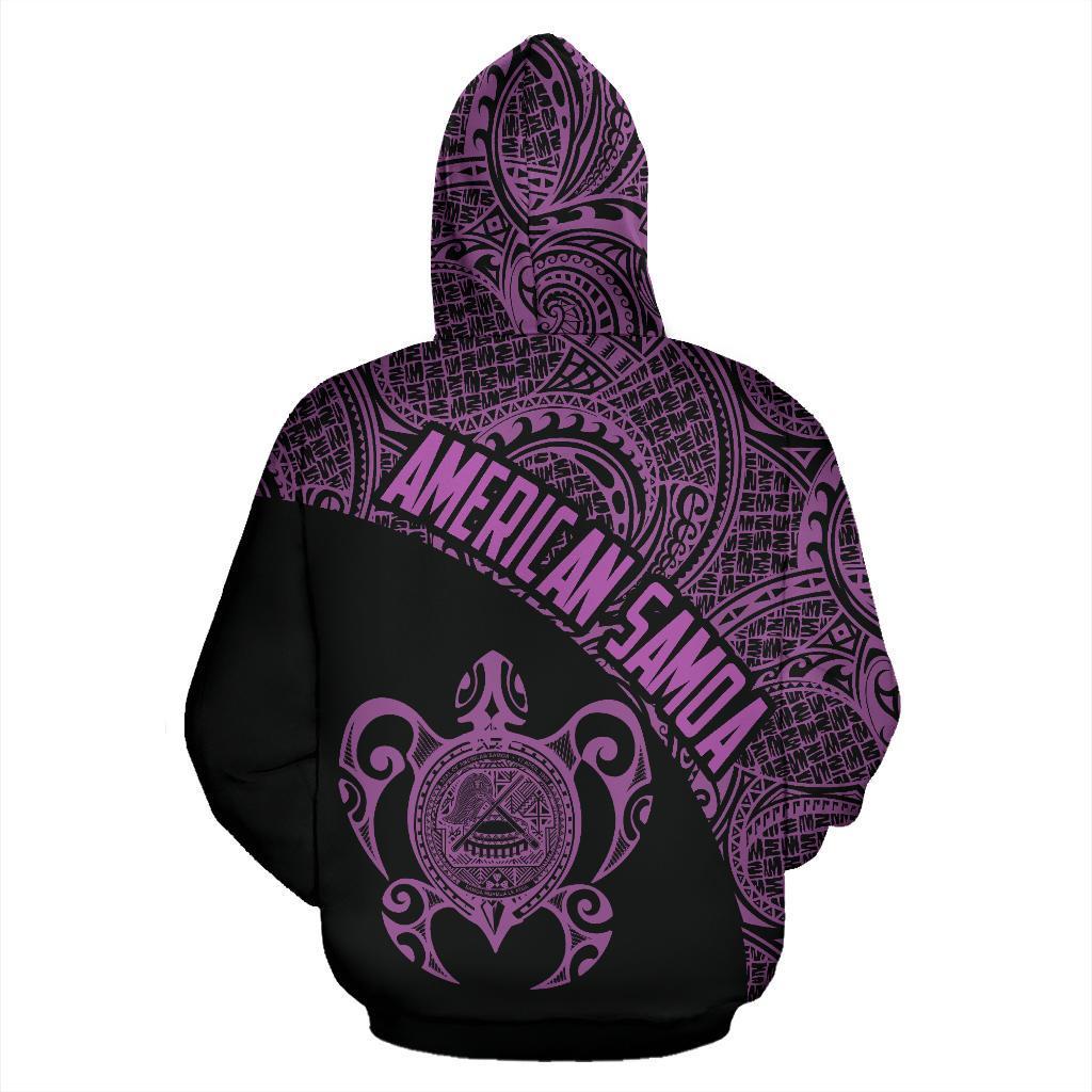 American Samoa Hoodie American Samoa Seal In Turtle Polynesian Tattoo Purple - Polynesian Pride