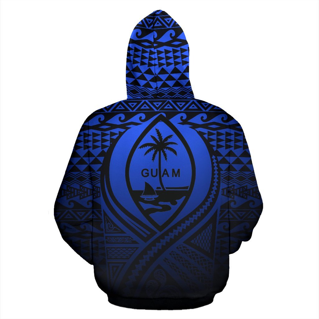 Guam All Over Hoodie Lift up Blue - Polynesian Pride