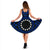 Cook Island Personalised Midi Dress - Seal With Polynesian Tattoo Style ( Blue) - Polynesian Pride