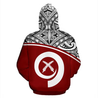 Vanuatu Polynesian Hoodie Red Curve - Polynesian Pride