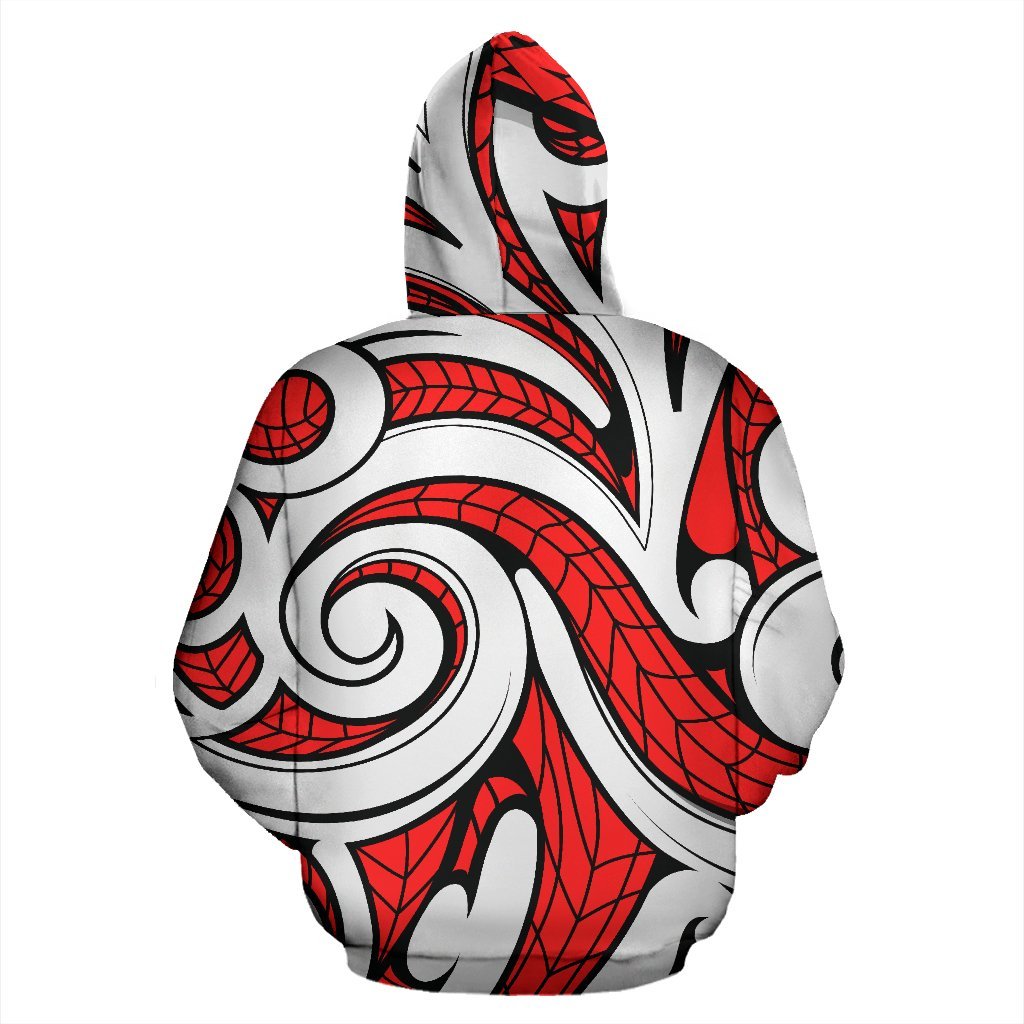 Hawaii Hoodie Polynesian Maori Ethnic Ornament Red Pullover - Polynesian Pride