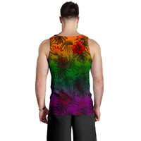 Polynesian Men's Tank Top - Green Hibiscus Patterns - Polynesian Pride
