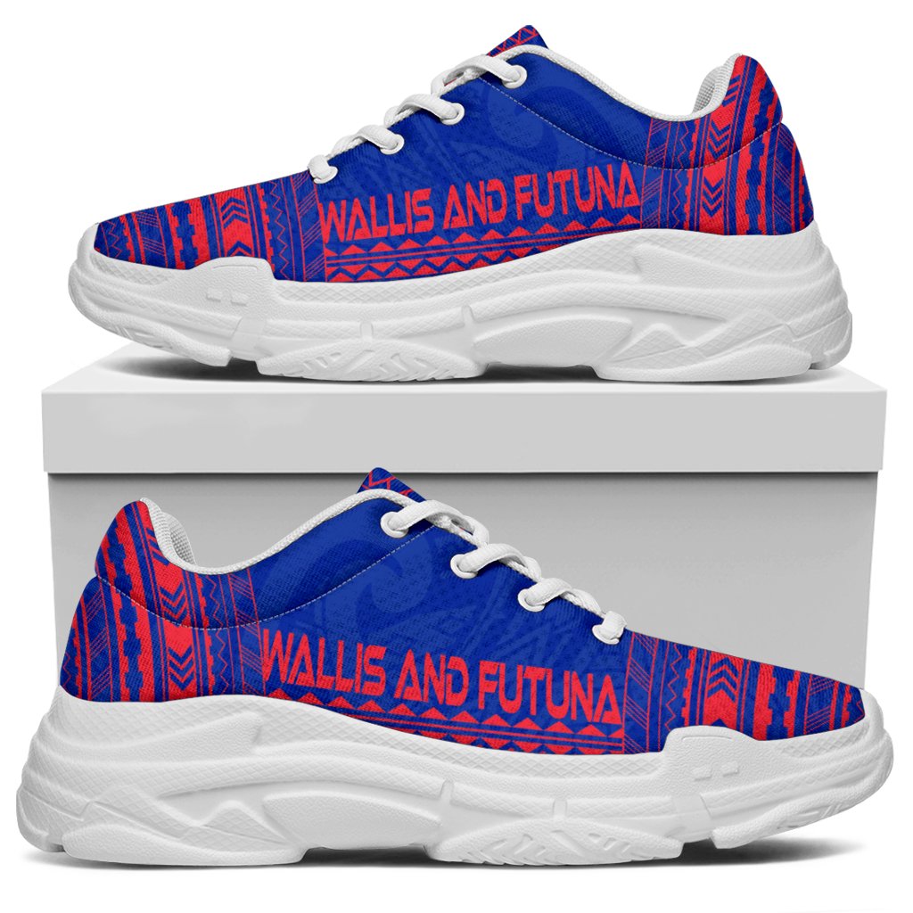 Wallis And Futuna Chunky Sneakers - Polynesian Chief Flag Version - Polynesian Pride