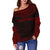 Papua New Guinea Polynesian Chief Custom Personalised Women's Off Shoulder Sweater - Red Version - Polynesian Pride