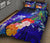 Tahiti Custom Personalised Quilt Bed Set - Humpback Whale with Tropical Flowers (Blue) - Polynesian Pride