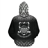 Tuvalu All Over Custom Hoodie Black Fog Style - Polynesian Pride