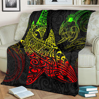 Shark Polynesian Blanket - Polynesian Tattoo Reggae - Polynesian Pride