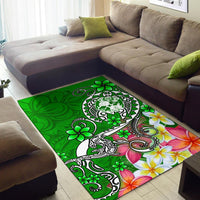 Tonga Area Rug - Turtle Plumeria (Green) - Polynesian Pride