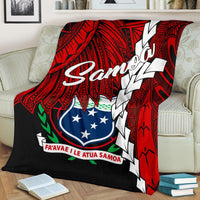 Samoa Polynesian Premium Blanket - Tribal Wave Tattoo Flag Tattoo - Polynesian Pride