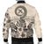 Vanuatu Men's Bomber Jacket - The Beige Hibiscus - Polynesian Pride