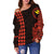 Hawaii Kanaka Polynesian Personalized Women's Off Shoulder Sweater - Orange - Polynesian Pride