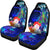 Guam Car Seat Covers - Humpback Whale with Tropical Flowers (Blue) - Polynesian Pride