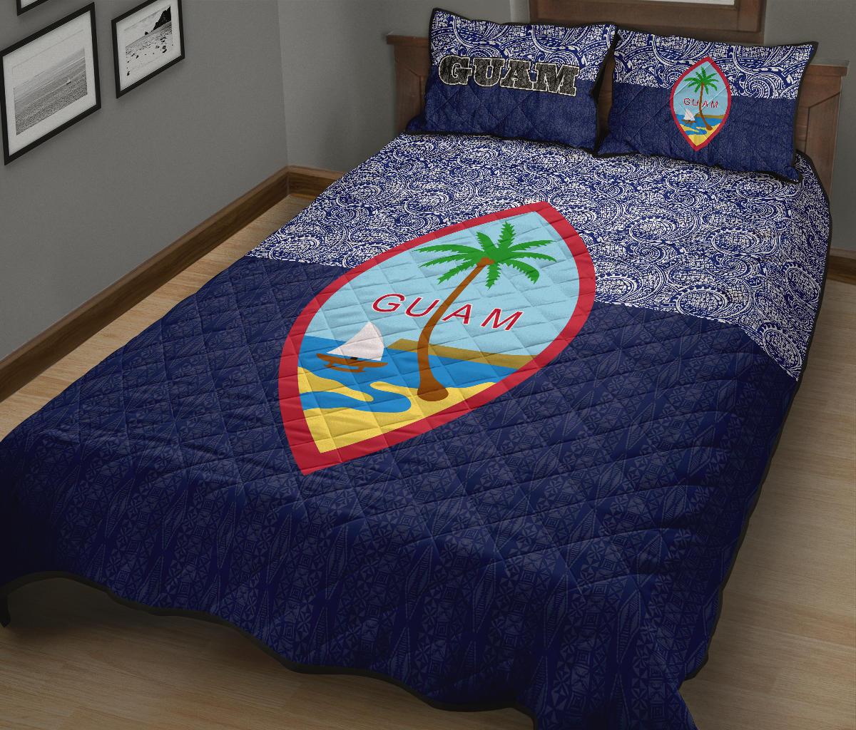 Guam Quilt Bed Set - Guam Coat Of Arms Polynesian Design - Polynesian Pride