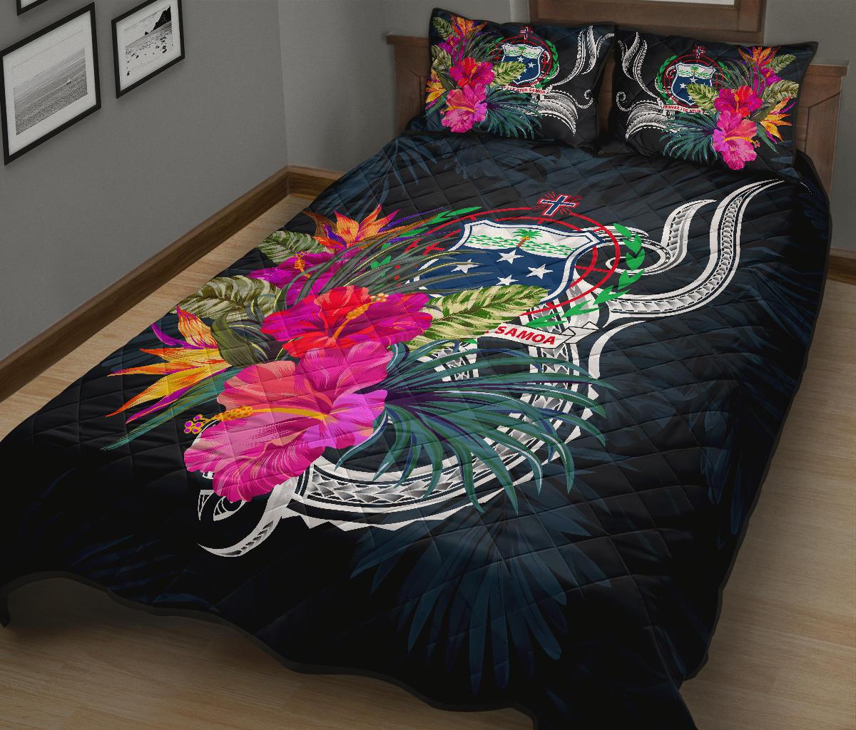 Samoa Polynesian Quilt Bed Set - Tropical Flowers - Polynesian Pride