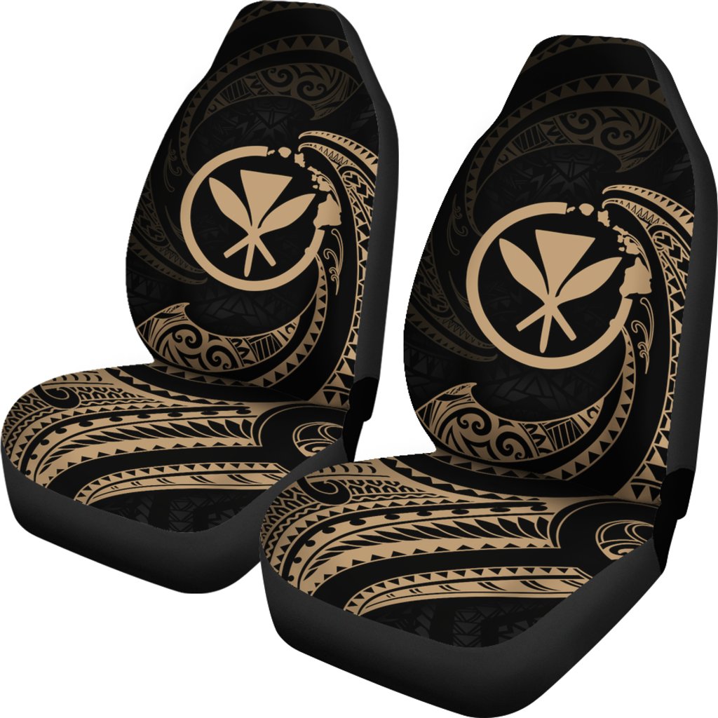 Hawaii Polynesian Car Seat Covers - Gold Tribal Wave - Polynesian Pride