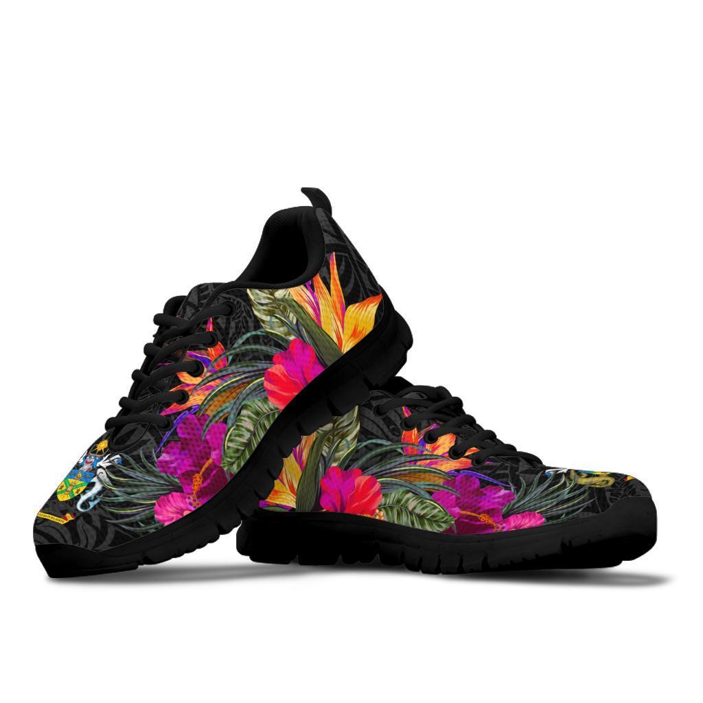 Solomon Islands Sneakers - Polynesian Hibiscus Pattern - Polynesian Pride