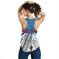 Fiji Rugby Women Racerback Tank Tapa Cloth - Polynesian Pride