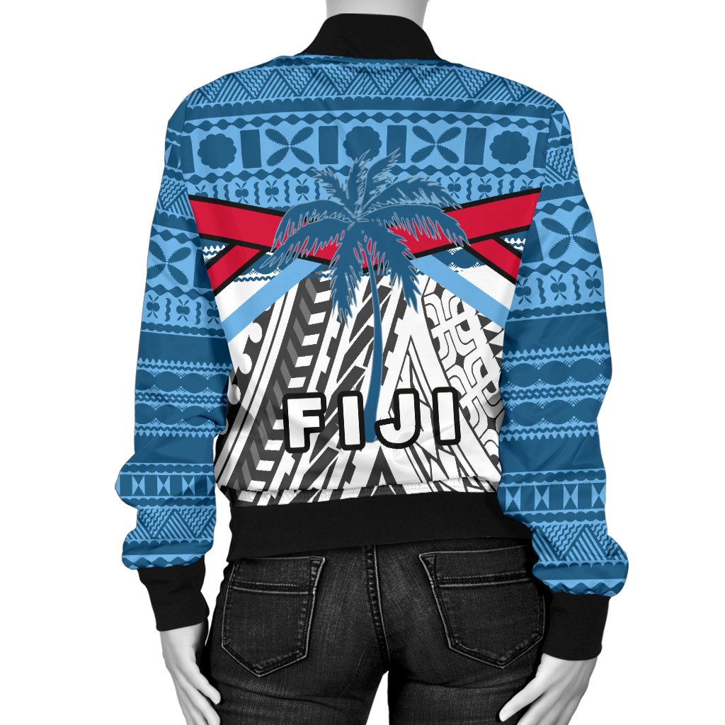 Fiji Rugby Women Bomber Jacket Tapa Cloth - Polynesian Pride