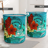Fiji Laundry Basket - Custom Personalised Tropical Flowers Style - Polynesian Pride