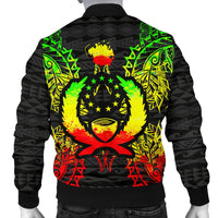 Pohnpei Polynesian Men's Bomber Jacket Map Reggae - Polynesian Pride