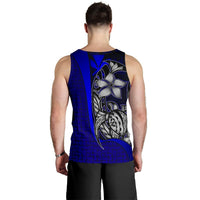 Polynesian Hawaii Men Tank Top Blue - Turtle with Hook - Polynesian Pride