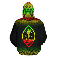 Guam All Over Custom Zip up Hoodie Reggae Fog - Polynesian Pride