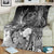 Pohnpei Custom Personalised Premium Blanket - Humpback Whale with Tropical Flowers (White) - Polynesian Pride