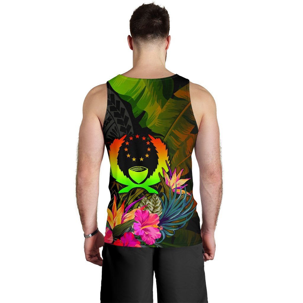 Pohnpei Polynesian Personalised Men's Tank Top - Hibiscus and Banana Leaves - Polynesian Pride