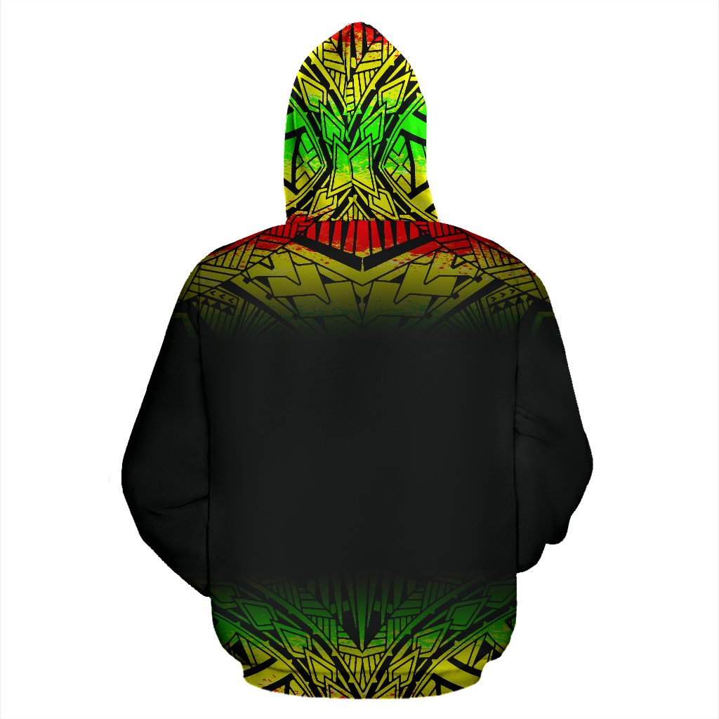 Poly All Over Custom Zip up Hoodie Polynesian Fog Reggae Version - Polynesian Pride