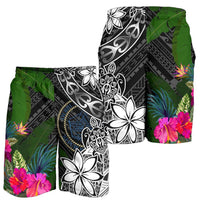 Palau Men Shorts - Turtle Plumeria Banana Leaf Crest - Polynesian Pride