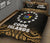 Cook Islands Quilt Bed Set - Cook Islands Flag Coat Of Arms Polynesian Tattoo Black Fog Style - Polynesian Pride