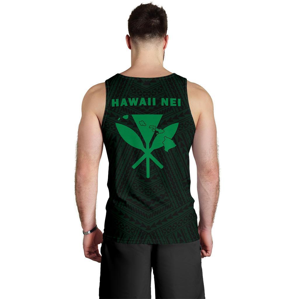 Hawaii Kanaka Polynesian Men's Tank Top Green - Polynesian Pride