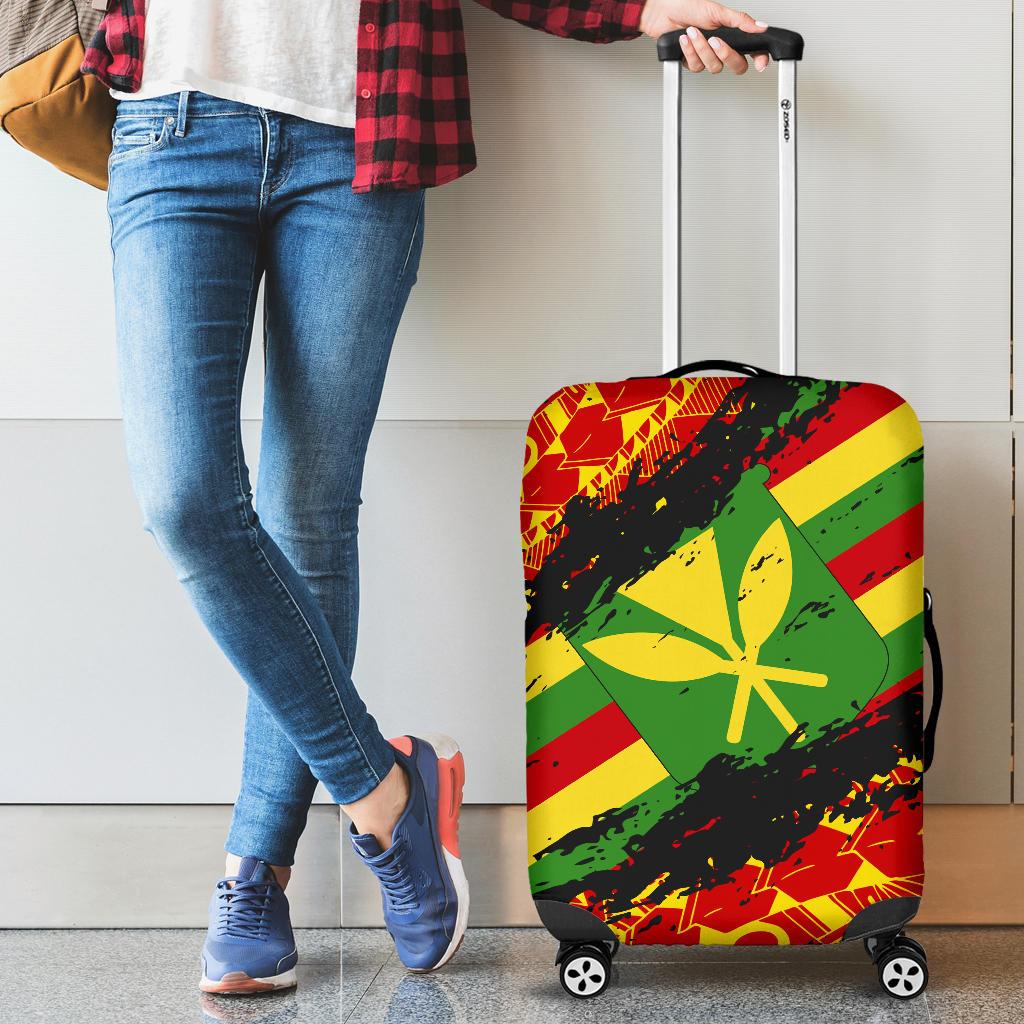 Kanaka Flag Polynesian Luggage Covers - Nora Style White - Polynesian Pride