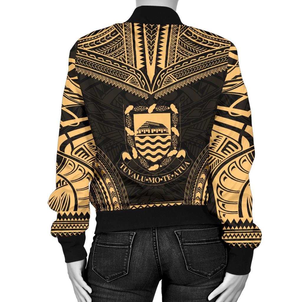 Tuvalu Polynesian Chief Women'S Bomber Jacket - Gold Version - Polynesian Pride