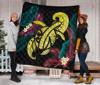 Hawaii Turtle Polynesian Tropical Premium Quilt - Ghia Style Yellow - Polynesian Pride