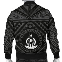 Vanuatu Men's Bomber Jacket - Vanuatu Seal With Polynesian Tattoo Style - Polynesian Pride