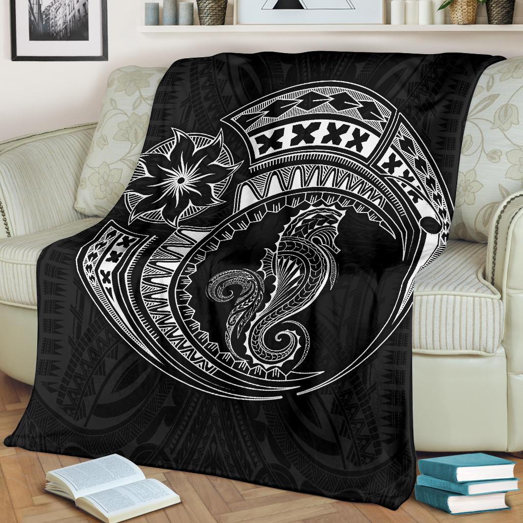 Seahorse Polynesian Blanket - Polynesian Tattoo Black - Polynesian Pride