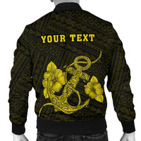 Hawaii Kakau Polynesian Anchor Personalized Men's Bomber Jacket - Yellow - Polynesian Pride