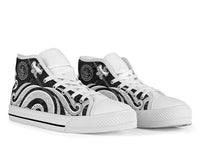 Palau High Top Canvas Shoes - White Tentacle Turtle - Polynesian Pride